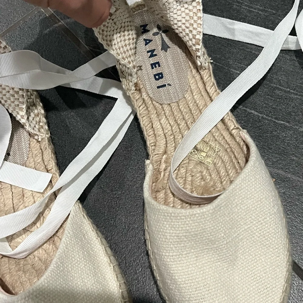 Classic Cream Espadrille Lace-Up Flats